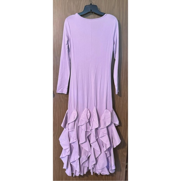 Light Purple Frill Trim Fish Tail Bodycon Dress - Picture 7 of 7